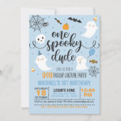 お化けの男の子 ハロウィン 誕生日 招待状 (正面)