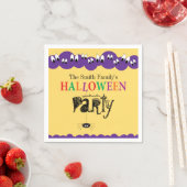 お化けの目 クモ 名前入り ハロウィンパーティー スタンダードカクテルナプキン (インサイチュ)
