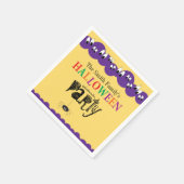 お化けの目 クモ 名前入り ハロウィンパーティー スタンダードカクテルナプキン (角)