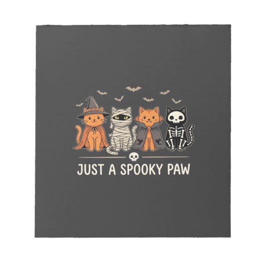 お化けの足を持つハロウィン猫の衣装ベクターデザイン_1 ノートパッド (正面)