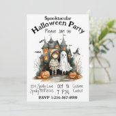 お化けの遊び心満載のハロウィンパーティー 招待状 (スタンド正面)