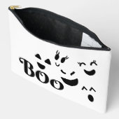 お化けの顔のハロウィンデザイン 大 アクセサリーポーチ (見開き)