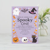 お化けの1歳ハロウィン誕生日 招待状 (スタンド正面)