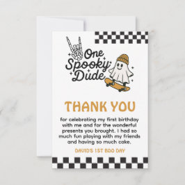 お化けの1歳誕生日パーティー サンキューカード