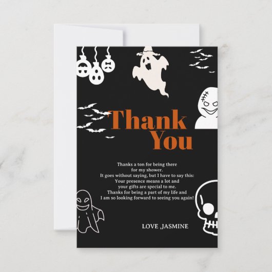 お化けの1歳誕生日 サンキューカード (正面)