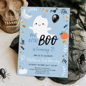 お化けの2歳の誕生日 ブルーゴースト ハロウィン バースデー 招待状