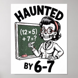 お化けの67スケルトン数学教師のハロウィンコスチューム ポスター