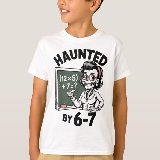 お化けの67スケルトン数学教師ハロウィンコスチューム Tシャツ (正面)