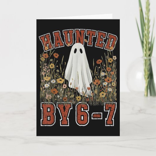 お化けの6 7 67 メモ 骨の手 ハロウィン カード (正面)
