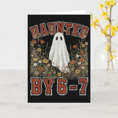 お化けの6 7 67 メモ 骨の手 ハロウィン カード (黄色い花)