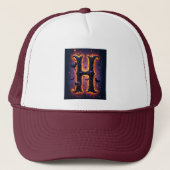 お化けのH字形メンズTシャツ キャップ (正面)