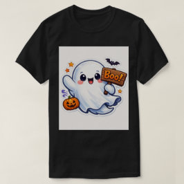 お化けみたいなキュートなハロウィンのおばけのステッカー Tシャツ