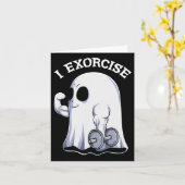 お化けを退治する面白いジムの運動・ spookyなワークアウト カード (黄色い花)