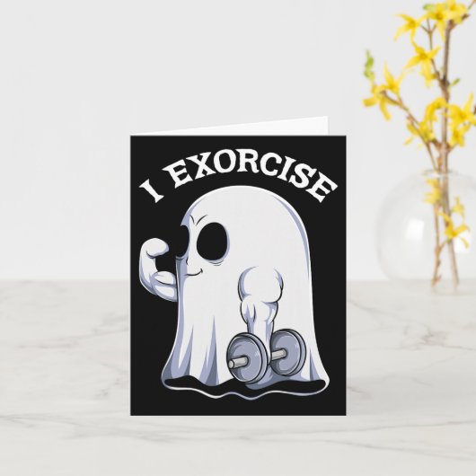 お化けを退治する面白いジムの運動・ spookyなワークアウト カード (黄色い花)