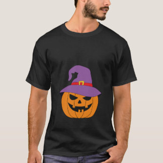 お化けカボチャのハロウィンカボチャのプリントデザイン  Tシャツ