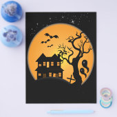 お化けハロウィンおばけ屋敷シーン ベクター チラシ (シングル)