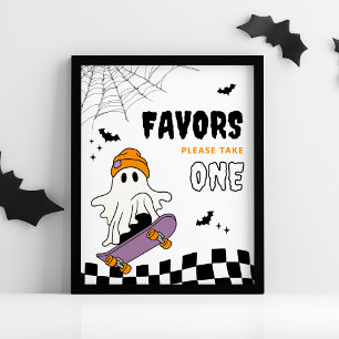 お化けハロウィンお誕生日パーティーのサイン ポスター