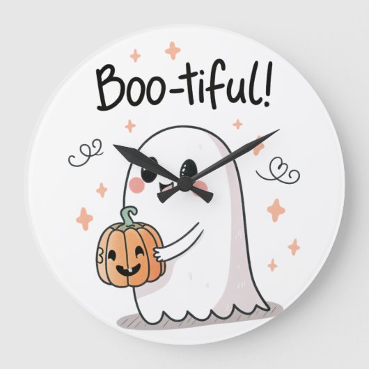 お化けハロウィン壁掛け時計 ラージ壁時計 (正面)