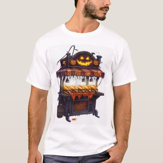 お化けホットドッグ屋台 Tシャツ (正面)