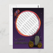 お化けランタン、墓石、写真フレームを追加 ポストカード (正面/裏面)