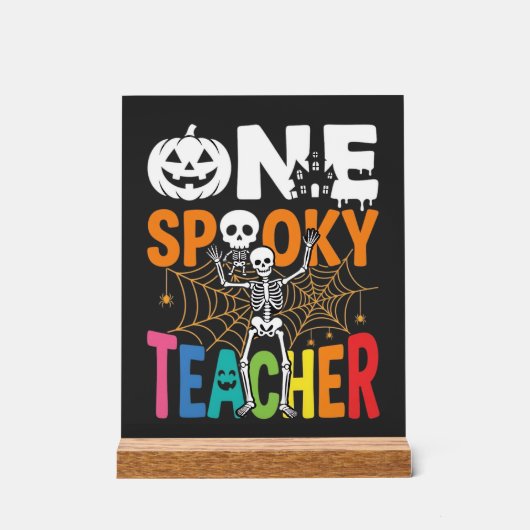 お化け先生のハロウィンデザイン1 アクリルサイン (正面)