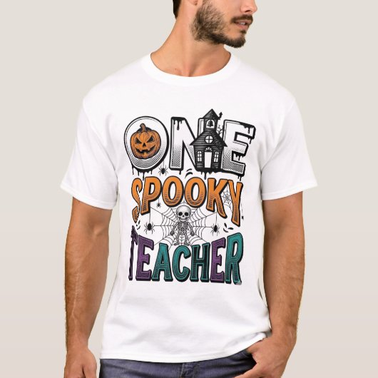 お化け先生のハロウィンベクターデザイン_1 Tシャツ (正面)