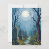 お化け墓地 | ハロウィン不気味な絵画 シーズンカード (正面)