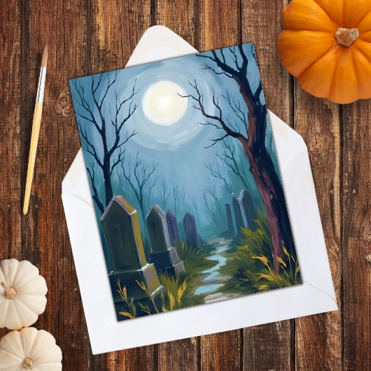 お化け墓地 | ハロウィン不気味な絵画 シーズンカード