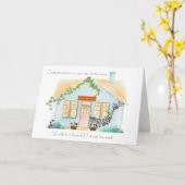 お化け屋敷に新しい家おめでとう カード (黄色い花)