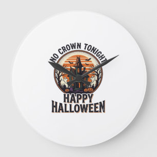 お化け屋敷のアートがプリントされたハロウィンTシャツ_1 ラージ壁時計