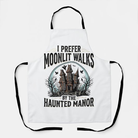 お化け屋敷のウォーク・ハロウィンTシャツ 幽霊の幽霊のレトロなデザイン エプロン (正面)