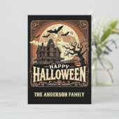 お化け屋敷のカボチャ　怖い　ハロウィン シーズンカード (スタンド正面)