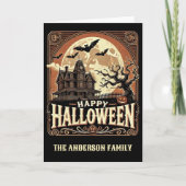 お化け屋敷のカボチャ 怖い ハロウィン シーズンカード (正面)