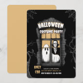 お化け屋敷のコスチュームパーティー招待状 招待状 (正面/裏面)
