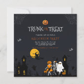 お化け屋敷のトランク・オア・トリート ハロウィン 招待状 (正面)