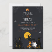 お化け屋敷のトランク・オア・トリート ハロウィン 招待状 (正面)