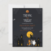 お化け屋敷のトランク・オア・トリート ハロウィン 招待状 (正面)