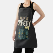 お化け屋敷のハロウィンデザインをクリーピーに Keep It Creepy エプロン (インサイチュ)