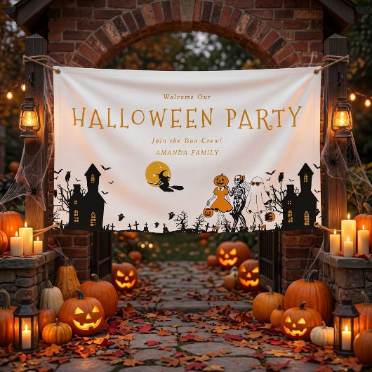 お化け屋敷のハロウィントランクオアトリート 横断幕