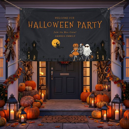お化け屋敷のハロウィントランクオアトリート 横断幕