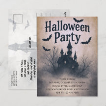 お化け屋敷のハロウィンパーティー招待状