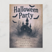 お化け屋敷のハロウィンパーティー招待状 ポストカード (正面)