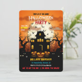 お化け屋敷のハロウィンパーティー 招待状 (スタンド正面)