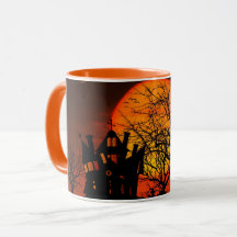 お化け屋敷のハロウィンマグカップ