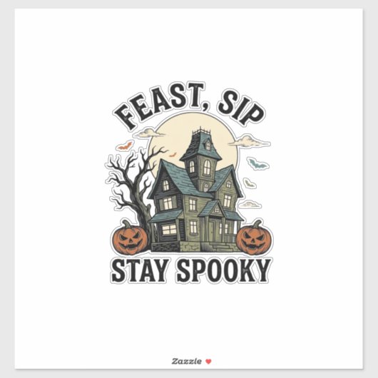 お化け屋敷のハロウィン ビンテージの彫刻 怖いS シール (シート)