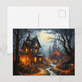 お化け屋敷のハロウィン ポストカード (正面/裏面)