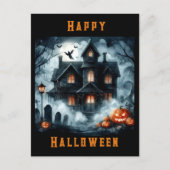 お化け屋敷のハロウィンAIポストカード ポストカード (正面)