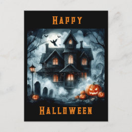 お化け屋敷のハロウィンAIポストカード ポストカード