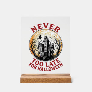 お化け屋敷のハロウィーン ビンテージの彫刻Tシャツ_1 アクリルサイン