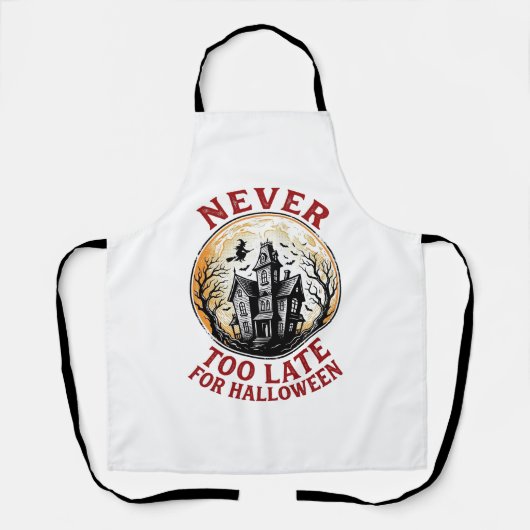 お化け屋敷のハロウィーン ビンテージの彫刻Tシャツ_1 エプロン (正面)